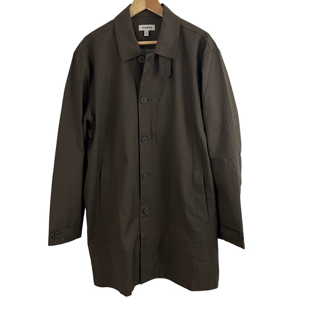 TENORE Car Coat Mens XL Bark Brown Button Front Long Sleeve Jacket TNML034